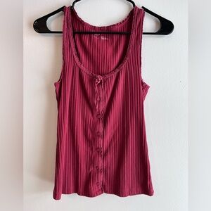 Aerie ribbed red tank top